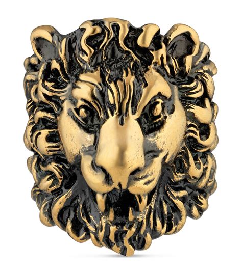 gucci ring gold lion|used Gucci lion ring.